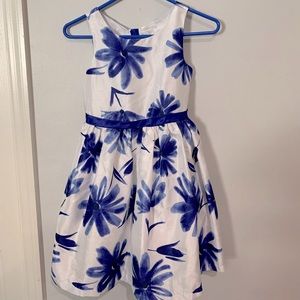 Wonder nation, size 10, girls dress, blue roses and whites.